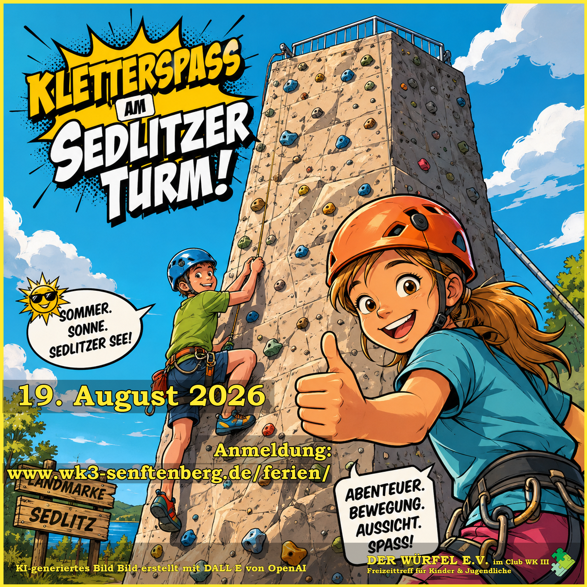 Ausflug zum kletterturm sedlitz