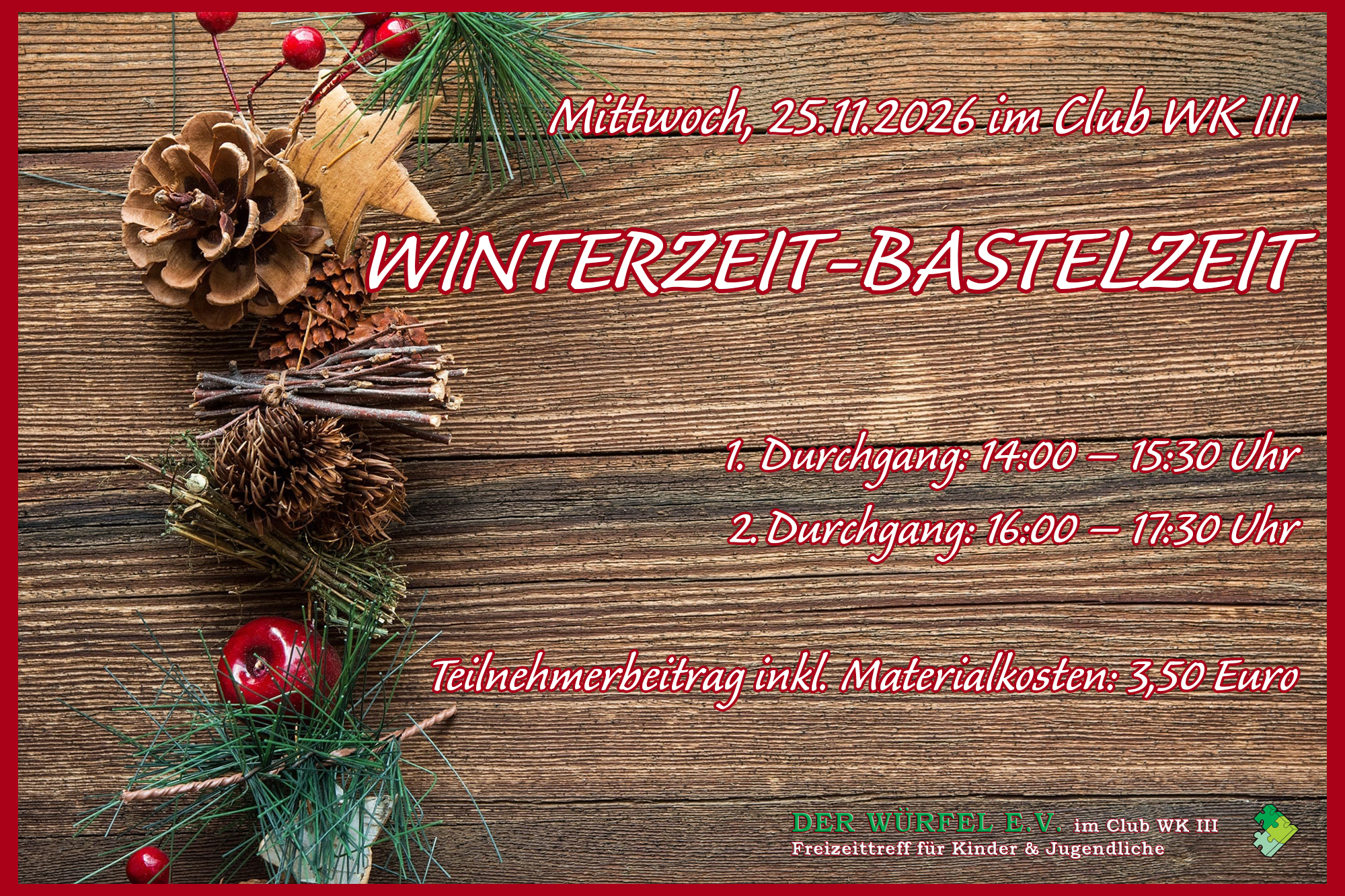 Weihnachtsbasteln im Club WK III